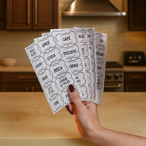 Etiquetas Versalhes: 50 Unidades à Prova D’Água para Organizadores Herméticos