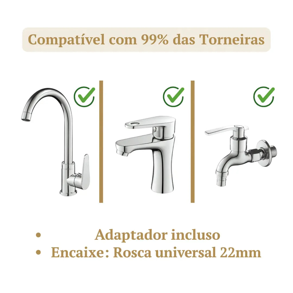 Filtro Crystal Lux: Água Pura com Rotação 360° e 3 Modos Exclusivos