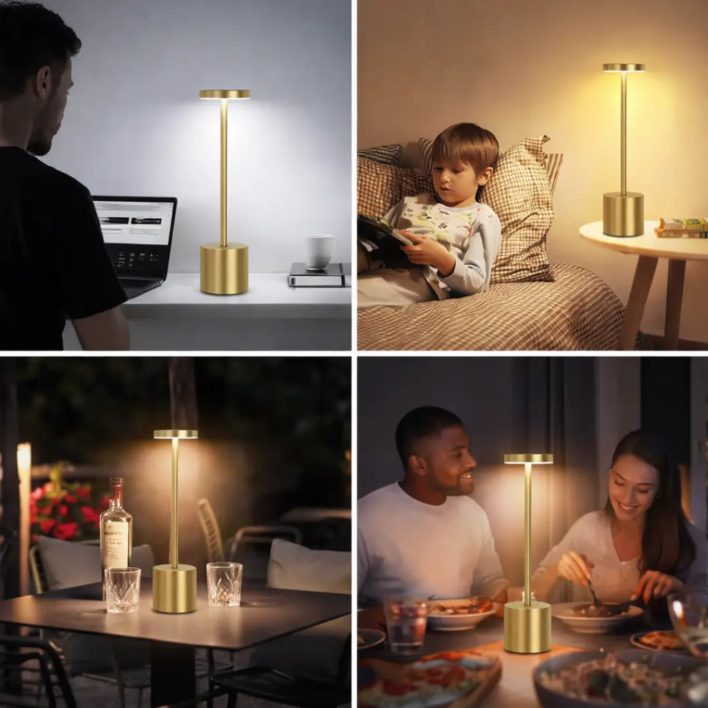 Florença Touch Luminária de Mesa Recarregável com Iluminação Ajustável Sem Fio