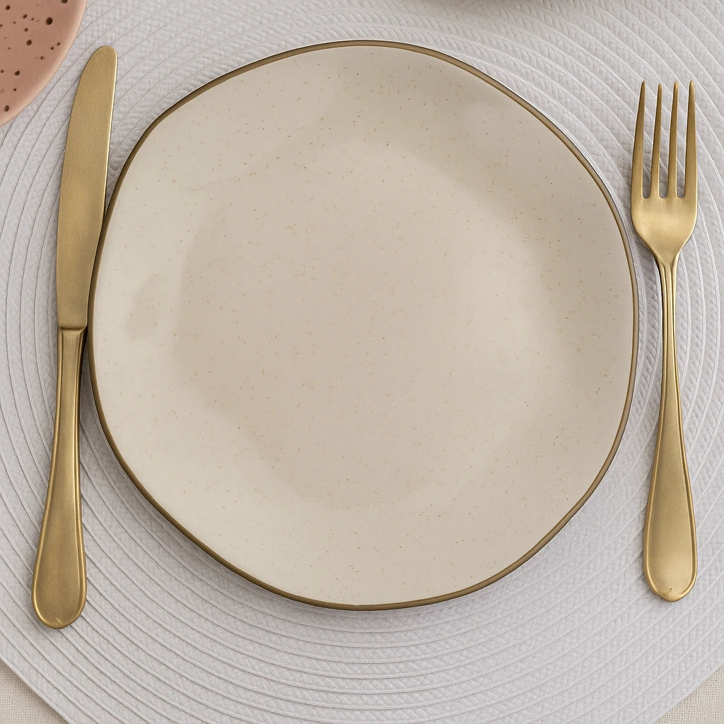 Jogo de Pratos Santorini: Pratos Rasos de Porcelana (12 Unidades)