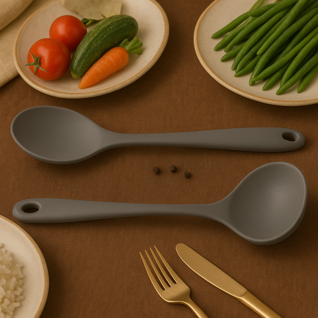 Kit Belmon Silicone: 2 Utensílios de Cozinha ( Concha e Colher )