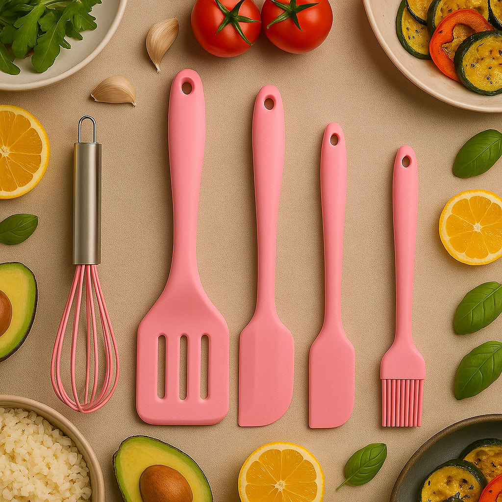 Kit Siena Silicone: 5 Utensílios Antiaderentes