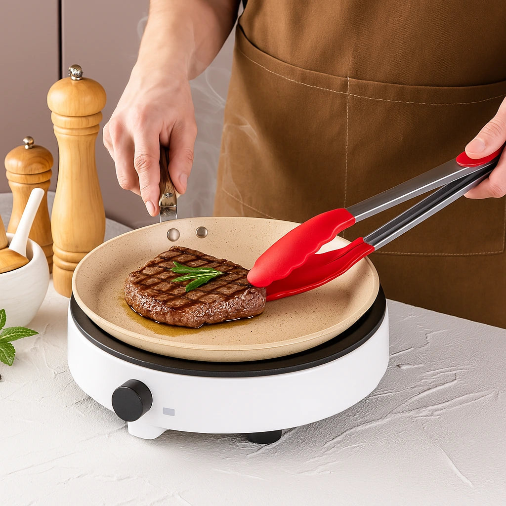 Pegador Lunelli Silicone: 1 Pegador com Cabo de Aço Inox